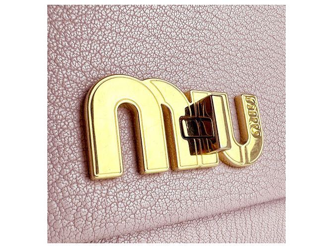 Borsa a mano Miu Miu in pelle rosa chiaro - vista 12