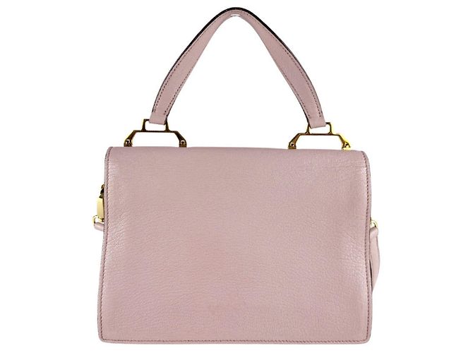 Borsa a mano Miu Miu in pelle rosa chiaro - vista 3