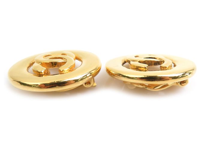 Chanel Gold Clip-Ohrringe Golden - Ansicht 2