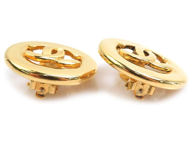 Chanel Gold Clip-Ohrringe Golden - Ansicht 3