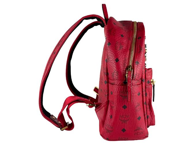 MCM Leather Backpack in Red - view 2