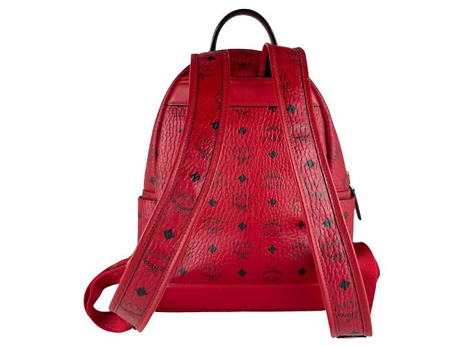MCM Leather Backpack in Red - view 3