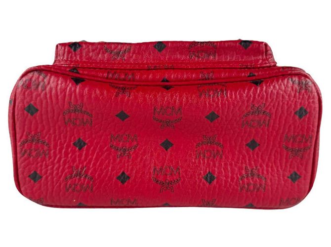 MCM Leather Backpack in Red - view 4