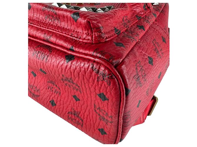 MCM Leather Backpack in Red - view 9