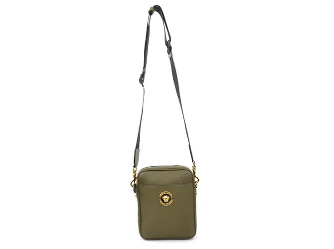 Borsa a tracolla Versace in pelle kaki Cachi - vista 14