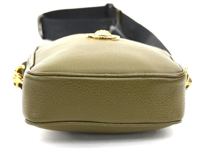 Borsa a tracolla Versace in pelle kaki Cachi - vista 4