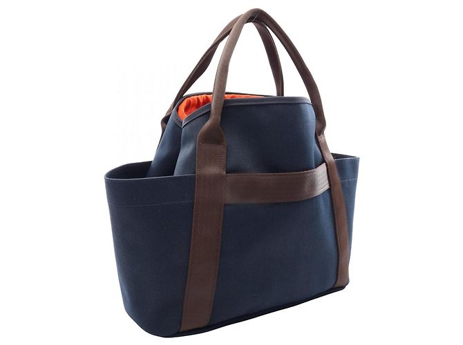 Hermès Hermes Sac de Pansage Groom 2-Way Tote Bag Braun Marineblau - Ansicht 2