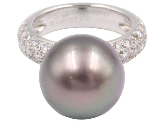 Cartier So Pretty Ring mit Diamanten und schwarzer Perle Braun Silber - Ansicht 2
