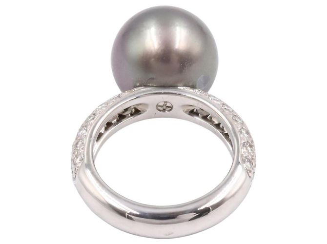 Cartier So Pretty Ring mit Diamanten und schwarzer Perle Braun Silber - Ansicht 3