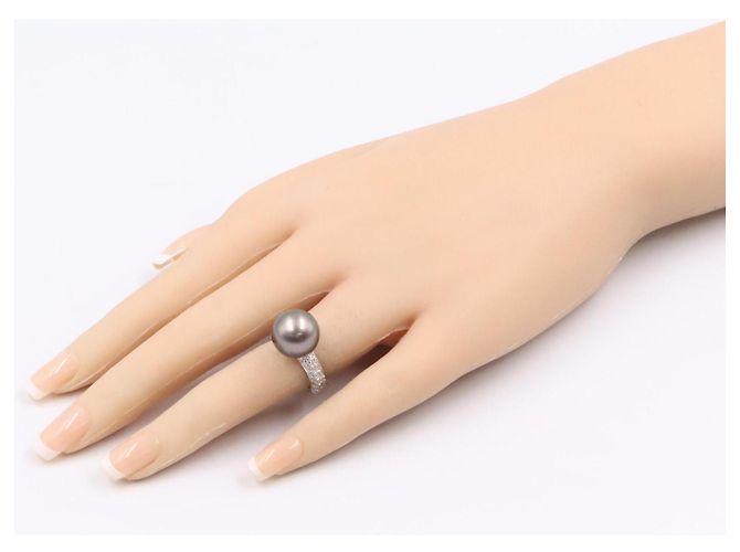 Cartier So Pretty Ring mit Diamanten und schwarzer Perle Braun Silber - Ansicht 7