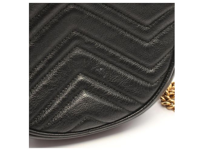 Borsa a tracolla mini rotonda Gucci GG Marmont Nero - vista 10