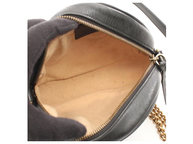 Borsa a tracolla mini rotonda Gucci GG Marmont Nero - vista 3