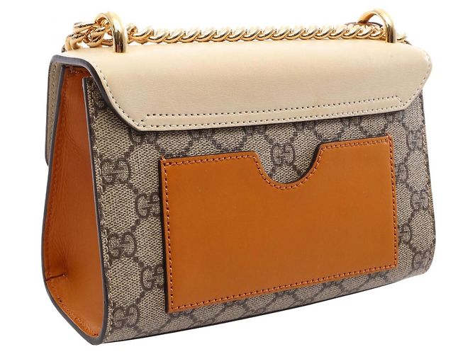 Borsa a tracolla piccola Gucci GG Supreme Padlock Marrone Beige Crudo - vista 2