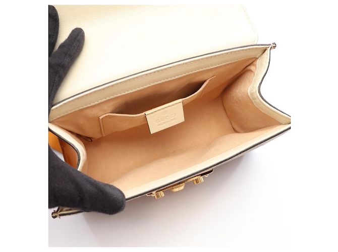 Borsa a tracolla piccola Gucci GG Supreme Padlock Marrone Beige Crudo - vista 3