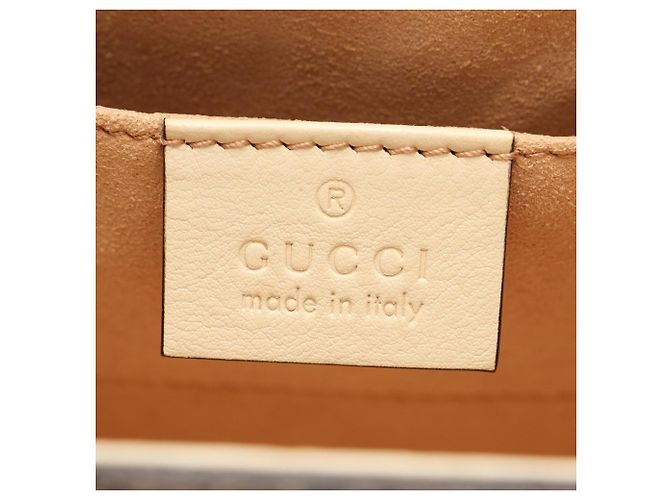 Borsa a tracolla piccola Gucci GG Supreme Padlock Marrone Beige Crudo - vista 4