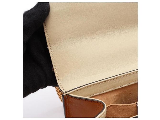 Borsa a tracolla piccola Gucci GG Supreme Padlock Marrone Beige Crudo - vista 9