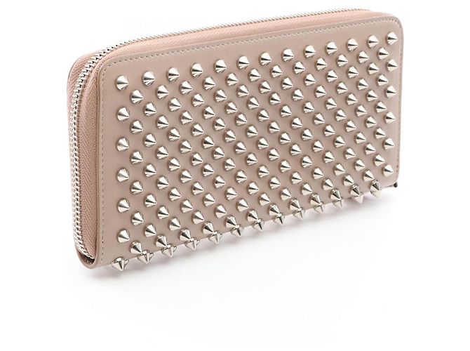 Cartera larga redondeada Christian Louboutin PANETTONE Spike Stud Beige - vista 2