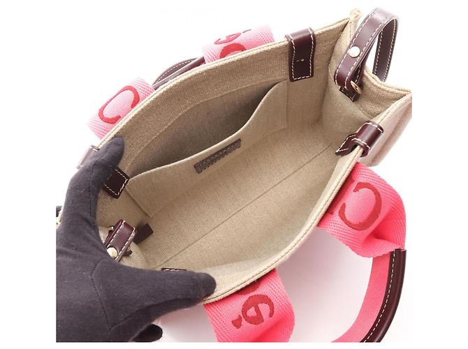 Bolso Tote 2-Way Chloé Woody Small Castaño Rosa Beige - vista 3