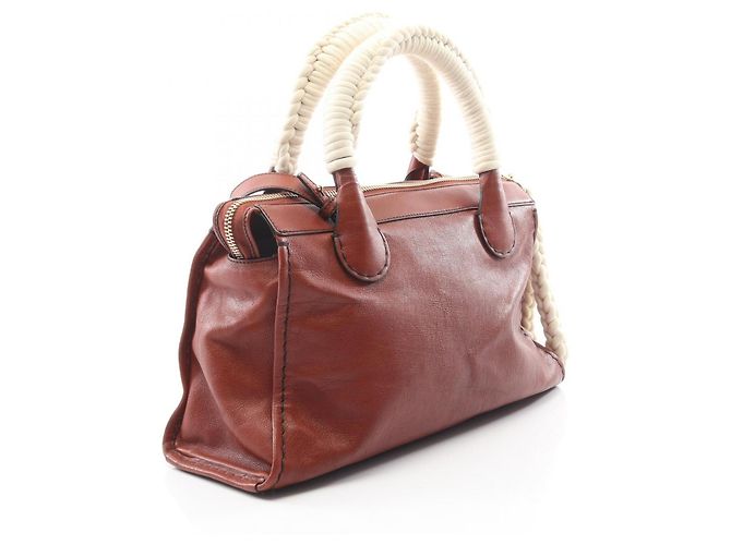 Sac à main 2-Way Chloé Chloe Edith Marron Blanc - vue 2