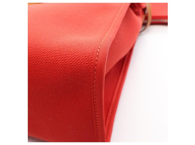 Hermès Bolso Hermes Herbag Zip 2-Way Castaño Roja - vista 6