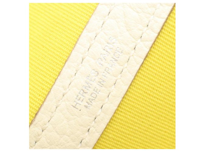 Hermès Bolso Tote Hermes Garden Party PM Blanco Amarillo - vista 4