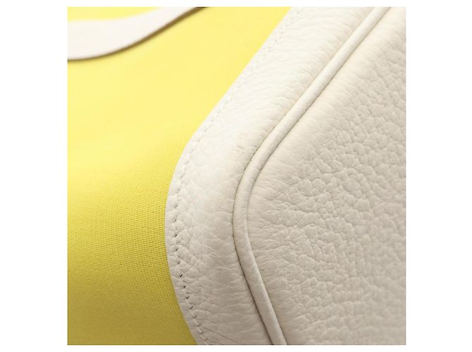 Hermès Bolso Tote Hermes Garden Party PM Blanco Amarillo - vista 6