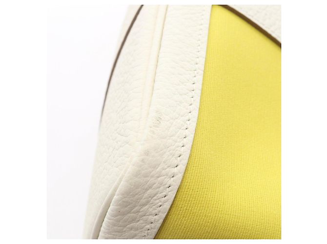Hermès Bolso Tote Hermes Garden Party PM Blanco Amarillo - vista 8