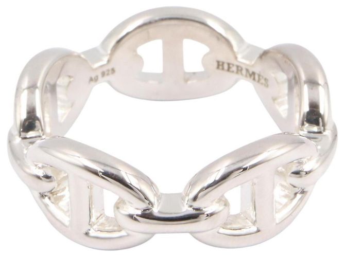 Ring Hermès Anello a fascia Hermes Enchainée PM Argento - vista 2