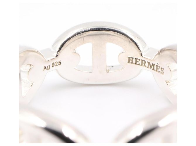 Ring Hermès Anello a fascia Hermes Enchainée PM Argento - vista 3