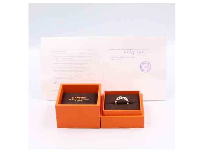 Ring Hermès Anello a fascia Hermes Enchainée PM Argento - vista 7