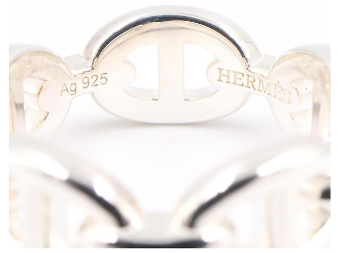 Ring Hermès Anello a fascia Hermes Enchainée PM in Argento 925 - vista 3