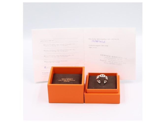 Ring Hermès Anello a fascia Hermes Enchainée PM in Argento 925 - vista 7