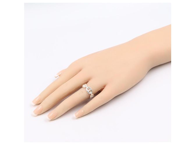 Ring Hermès Anello a fascia Hermes Enchainée PM in Argento 925 - vista 8