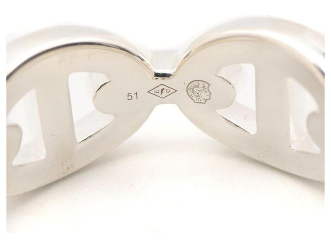 Ring Hermès Anello Hermes Enchainée PM Argento - vista 5