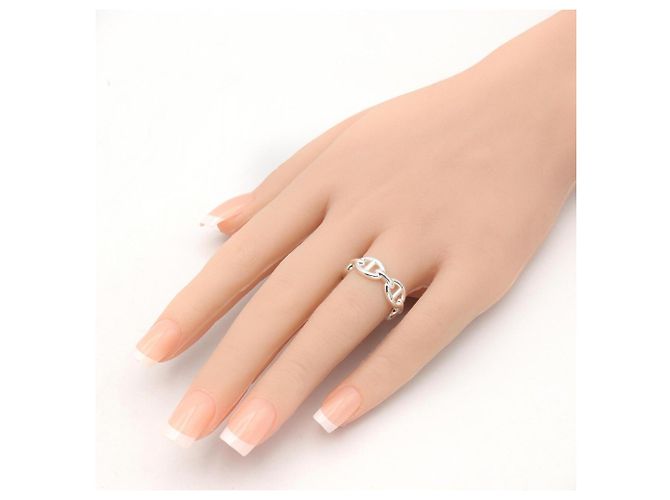 Ring Hermès Anello a Fascia Hermes Enchainée PM in Argento 925 - vista 8
