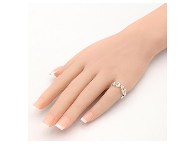 Ring Hermès Anel Faixa Hermes Enchainée PM em Prata 925 - vista 8