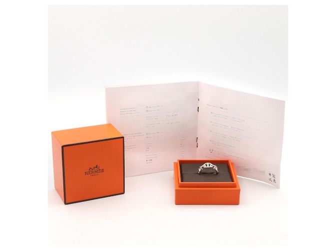 Ring Hermès Anel Faixa Hermes Enchainée PM em Prata 925 - vista 9