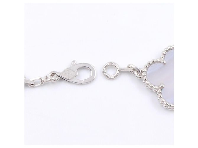 Bracciale Van Cleef & Arpels Vintage Alhambra 5 Motivi Argento Blu - vista 5