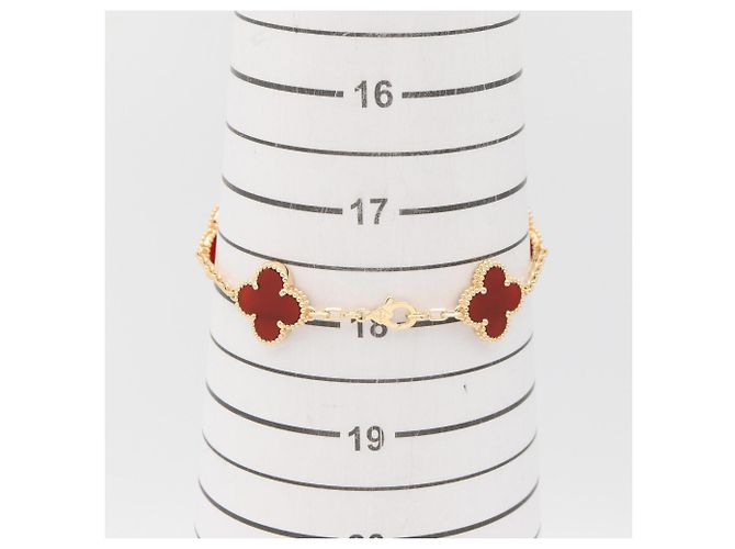 Van Cleef & Arpels Vintage Alhambra Armband aus Karneol Rot Golden - Ansicht 6