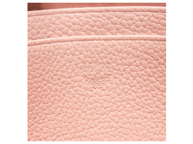 Borsetta a spalla MCM Visetos in pelle rosa - vista 4
