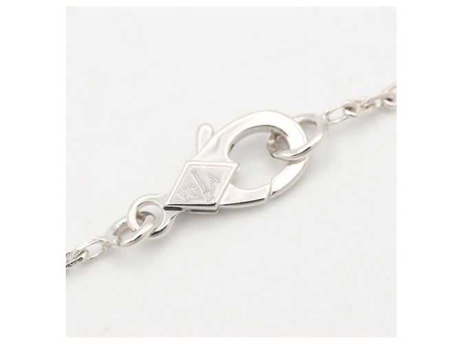Van Cleef & Arpels Vintage Alhambra Halskette aus Perlmutt Silber Weiß - Ansicht 4