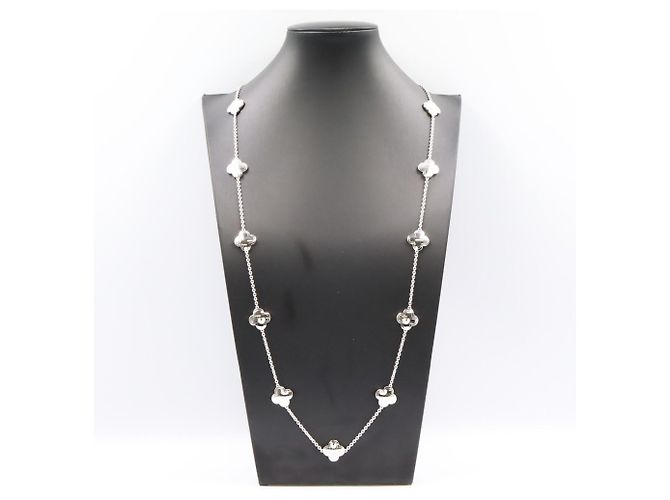 Collana Pure Alhambra 14 Motivi Van Cleef & Arpels Argento - vista 6