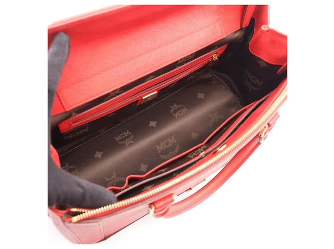Borsa a mano 2-Way MCM Logo in pelle rossa Rosso - vista 3