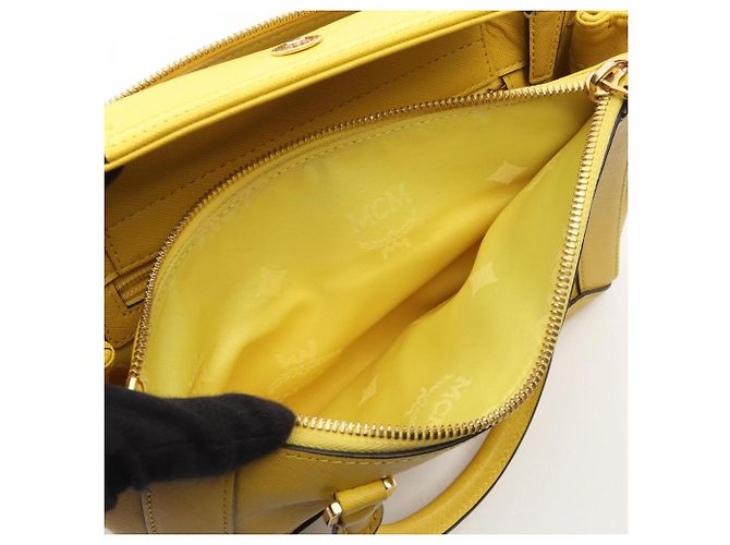 Borsa 2-Way MCM in pelle gialla Giallo - vista 6