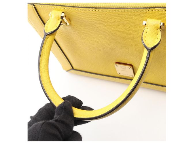 Borsa 2-Way MCM in pelle gialla Giallo - vista 8