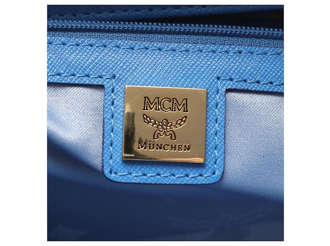 MCM 2-Way Handtasche aus blauem Leder - Ansicht 6