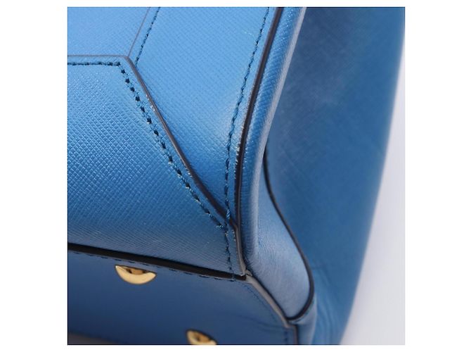MCM 2-Way Handtasche aus blauem Leder - Ansicht 8