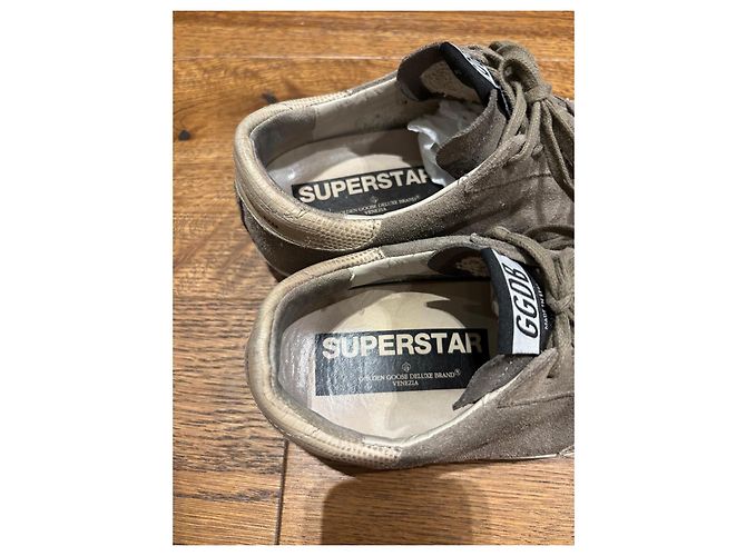 Golden Goose Superstar Sneakers Beige Grigio - vista 3
