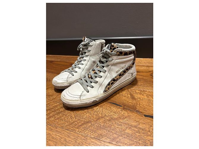 Golden Goose Sneakers Slide Bianco Stampa leopardo - vista 2