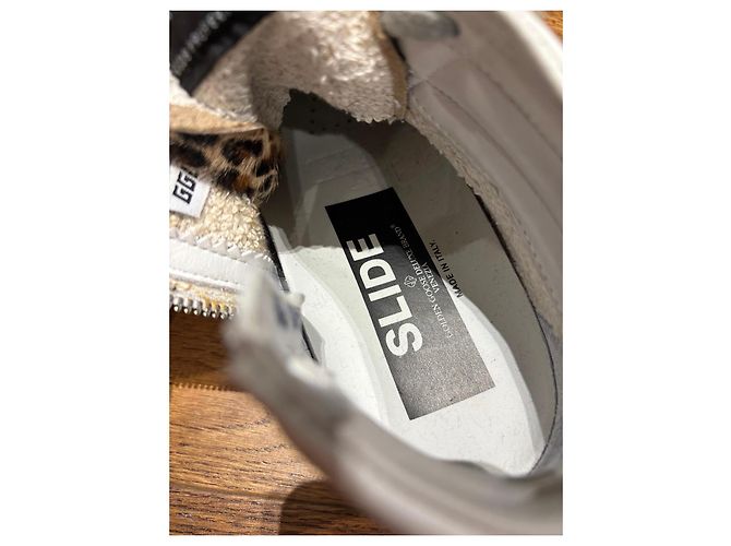 Golden Goose Sneakers Slide Bianco Stampa leopardo - vista 3